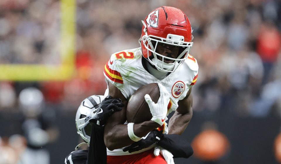 Chiefs WR Tyquan Thornton to have surgery for dislocated ankle, out 3-4 months