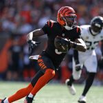 Tee Higgins left Sunday's loss with groin injury
