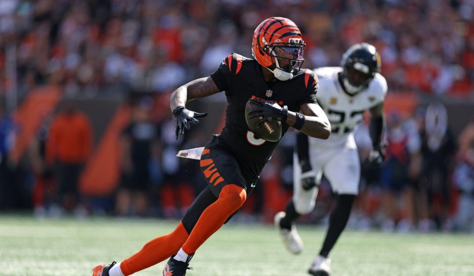 Tee Higgins left Sunday's loss with groin injury