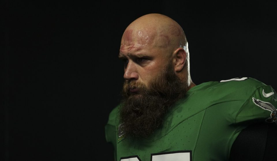 The Eagles omitted Lane Johnson from the public list of inactive players for Sunday
