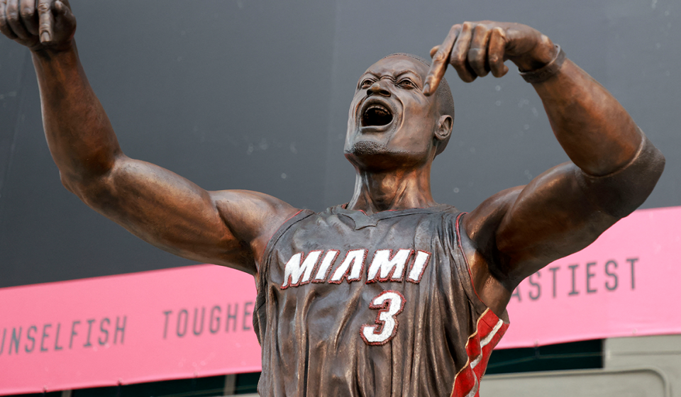 Miami Heat Unveil ‘Improved’ Dwyane Wade Statue After Original Sculpture Goes Viral For All The Wrong Reasons Miami Heat Unveil 'Improved' Dwyane Wade Statue After Original Sculpture Goes Viral For All The Wrong Reasons