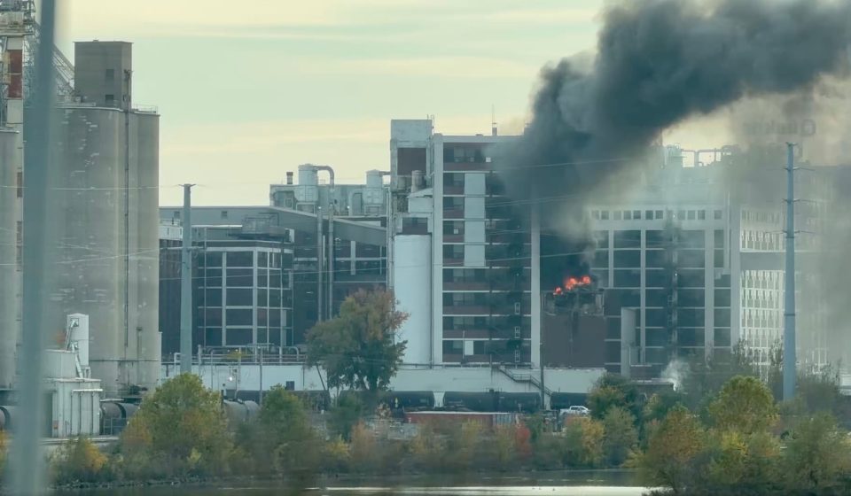 An explosion and fire breaks out at the Quaker Oats factory in Cedar Rapids, Iowa; no injuries